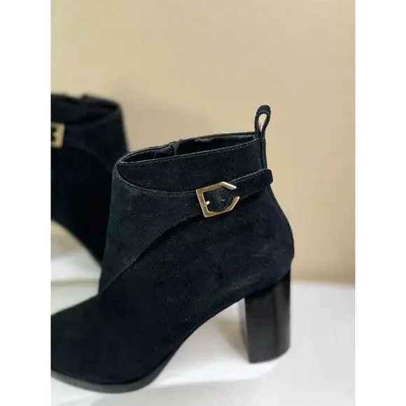Cole Haan Women Harrington Grand Suede Size 9B Black Bootie - Picture 5 of 9
